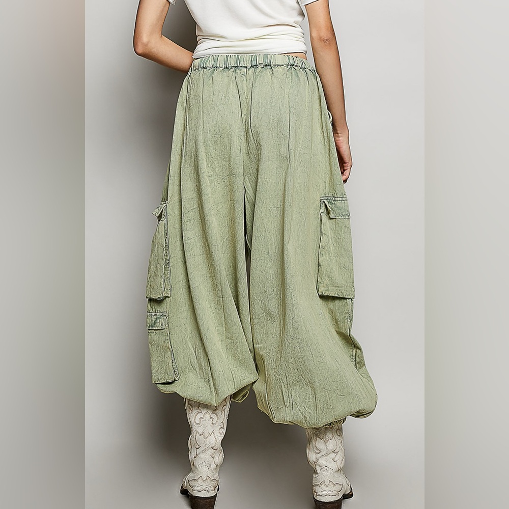 POL Boho Patchwork Green Cargo Pants - Picture 5 of 5